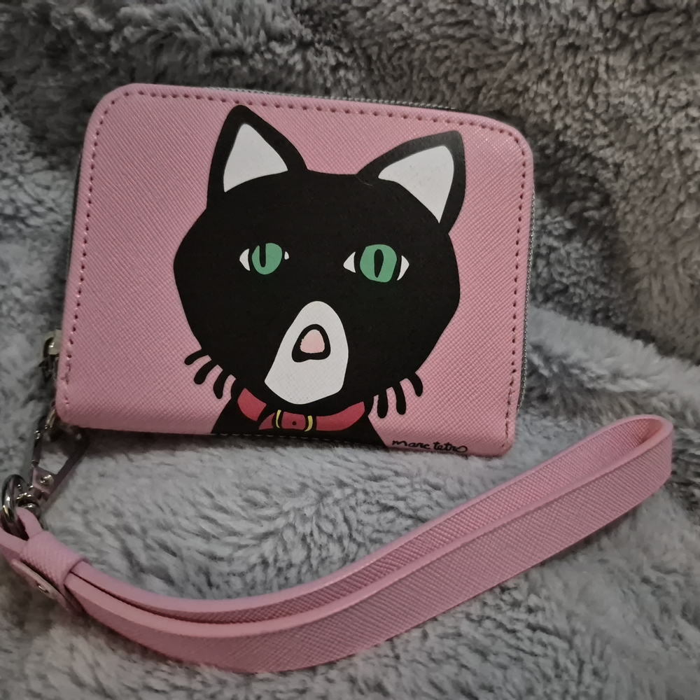 Marc Tetro Black Cat Wallet With Strap